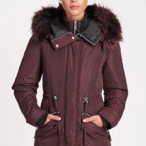 Noize Vegan Phoebe Anorak w/ Faux Fur - Wine Color